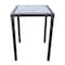 Armen Living Tropez Outdoor Patio Wicker Bar Table with Black Glass Top LCTRBTBE - alternate 1